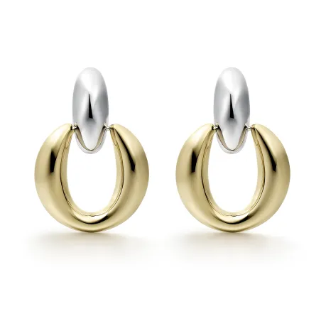 Pendientes Itemporality Doble Óvalo Plata Baño Bicolor SEA-400-438-UU