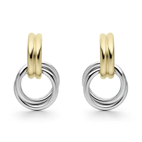 Pendientes Itemporality Doble Aro Plata Baño Bicolor SEA-400-440-UU
