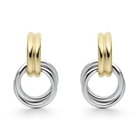 Pendientes Itemporality Doble Aro Plata Baño Bicolor SEA-400-440-UU