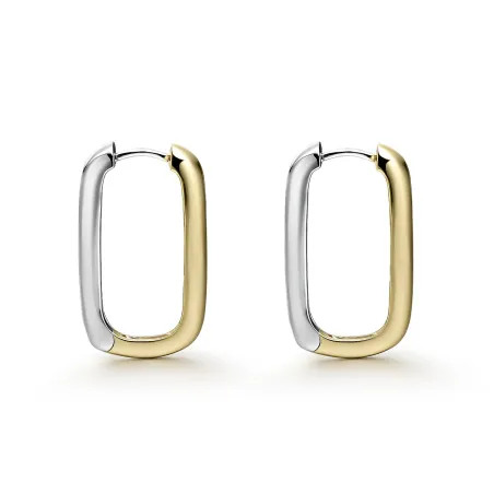 Pendientes Itemporality Aro Rectangular Baño Bicolor SEA-400-445-UU