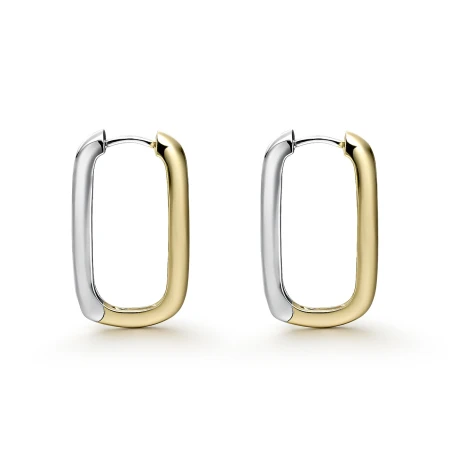 Pendientes Itemporality Aro Rectangular Baño Bicolor SEA-400-445-UU