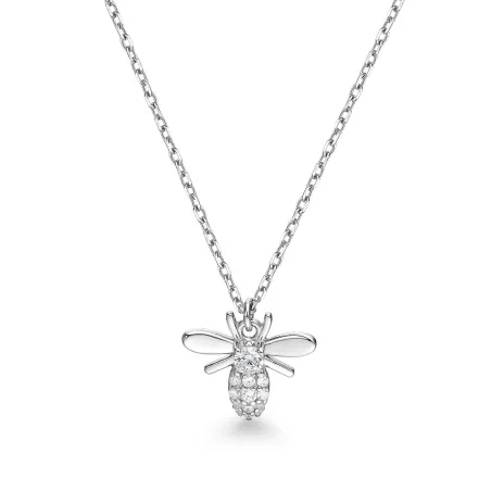 Collar Itemporality Abeja Plata Baño Rodio y Circonitas SNL-101-199-UU