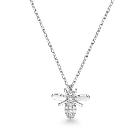 Collar Itemporality Abeja Plata Baño Rodio y Circonitas SNL-101-199-UU