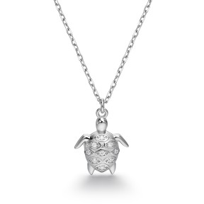 Collar Itemporality Tortuga Plata Baño Rodio y Circonitas...