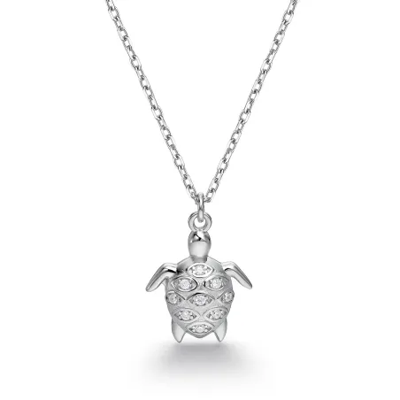 Collar Itemporality Tortuga Plata Baño Rodio y Circonitas SNL-101-200-UU