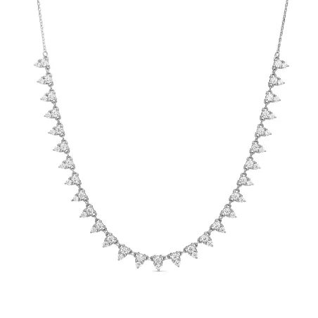 Collar Itemporality Plata Baño Rodio y Circonitas Triangulares Blancas SNL-101-211-UU