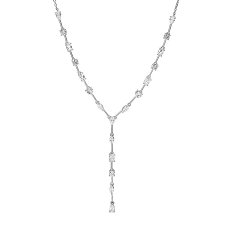 Collar Itemporality Corbata Plata Baño Rodio y Circonitas Blancas SNL-101-216-UU