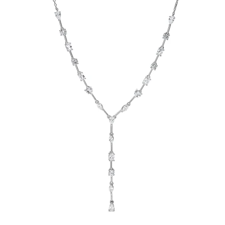 Collar Itemporality Corbata Plata Baño Rodio y Circonitas Blancas SNL-101-216-UU