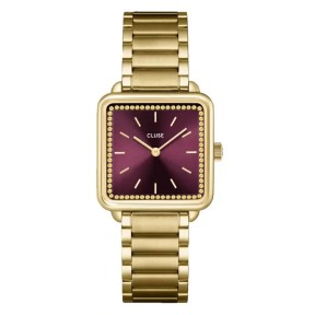 Reloj Cluse Tétragone Dorado y Burdeos Analógico Mujer...