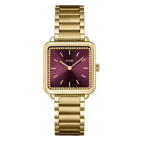 Reloj Cluse Tétragone Dorado y Burdeos Analógico Mujer CW10314