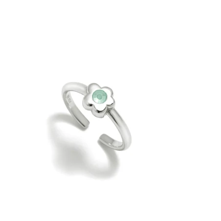 Anillo Agatha Ruiz de la Prada Flor Plata y Circonita Verde 230GAG