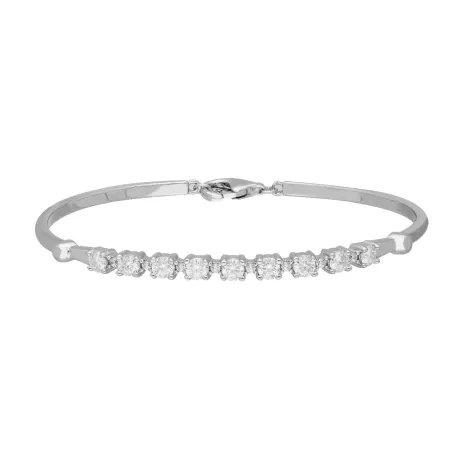 Pulsera Brizzling Moissanite Diamond Plata Baño Rodio BMB2008