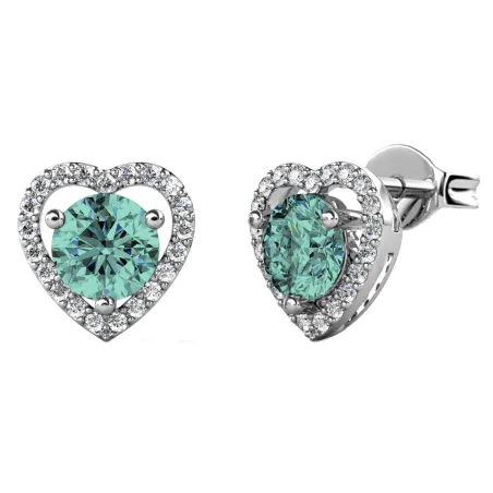 Pendientes Brizzling Moisannite Colors Aquamarina Corazón BME013-B
