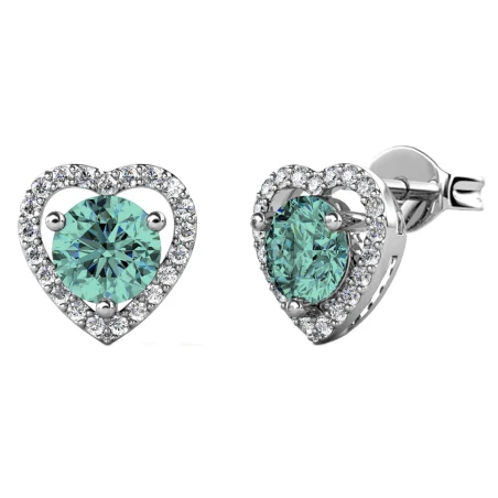 Pendientes Brizzling Moisannite Colors Aquamarina Corazón BME013-B