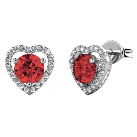 Pendientes Brizzling Moisannite Colors Rojo Corazón BME013-R