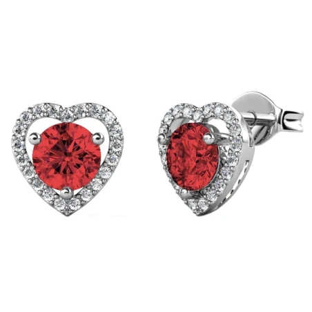 Pendientes Brizzling Moisannite Colors Rojo Corazón BME013-R