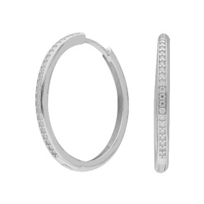 Pendientes Brizzling Moissanite Diamond Aro Plata BME085