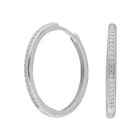 Pendientes Brizzling Moissanite Diamond Aro Plata BME085