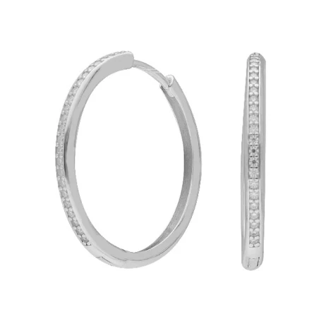 Pendientes Brizzling Moissanite Diamond Aro Plata BME085