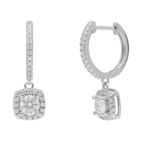 Pendientes Brizzling Moissanite Diamond Aro Plata BME088