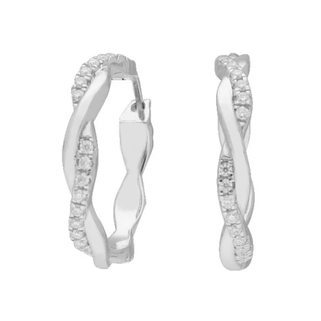 Pendientes Brizzling Moissanite Diamond Doble Aro Plata BME092