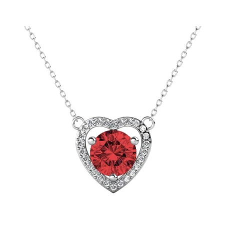 Gargantilla Brizzling Moissanite Diamond Corazón Plata BMP013-R