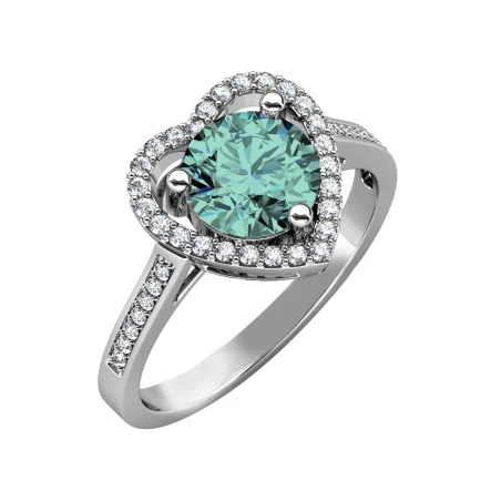 Anillo Brizzling Moissanite Colors Aquamarina Corazón BMR020-B