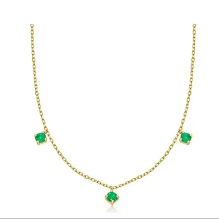 Gargantilla Le Carré Eden Oro 18kt y 3 Esmeraldas GD171ES.00