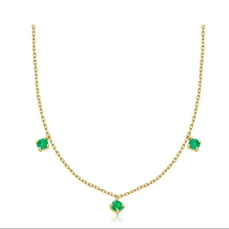 Gargantilla Le Carré Eden Oro 18kt y 3 Esmeraldas GD171ES.00
