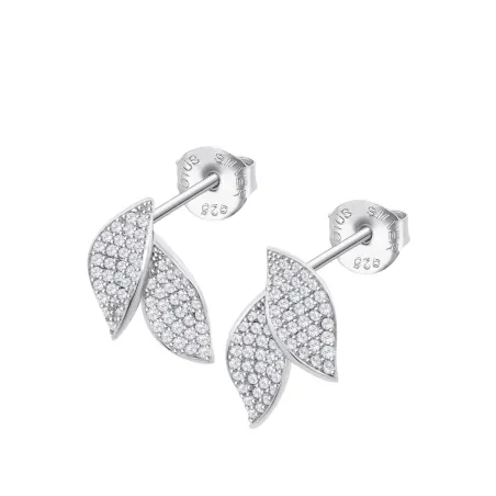 Pendientes Lotus Silver Hojas Plata y Circonitas LP3911-4/1