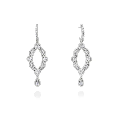 Pendientes Marina García Emma Plata Baño Rodio y Circonitas 90781PB