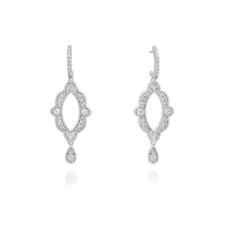 Pendientes Marina García Emma Plata Baño Rodio y Circonitas 90781PB