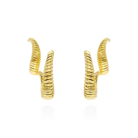 Pendientes Marina García Eclat Doble Aro Plata Baño Oro 91119PD
