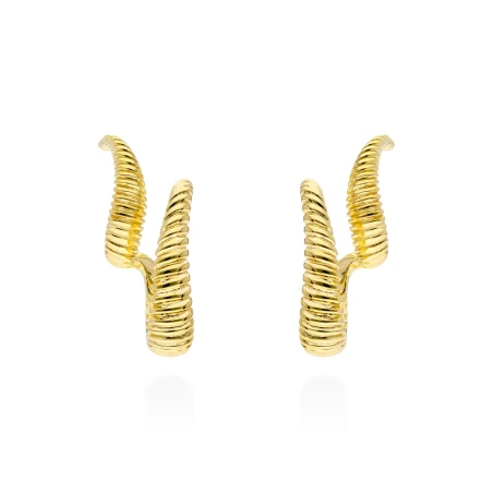 Pendientes Marina García Eclat Doble Aro Plata Baño Oro 91119PD