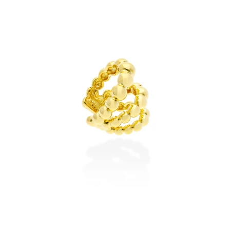 Earcuff Pompe Trile Aro Plata Baño Oro 91124ED