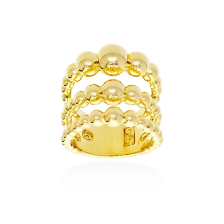 Anillo Marina García Pompe Triple Aro Plata Baño Oro 91124SD