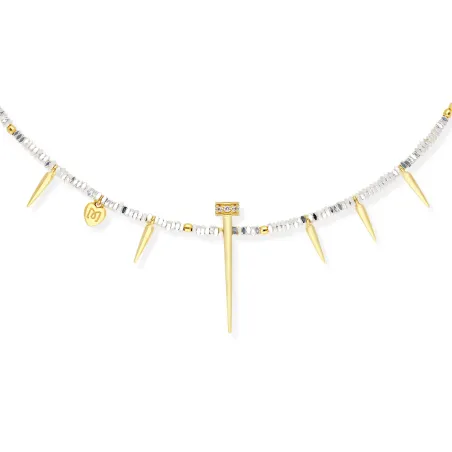 Gargantilla Marina García Silk Pinchos Plata Baño Oro 91140GD