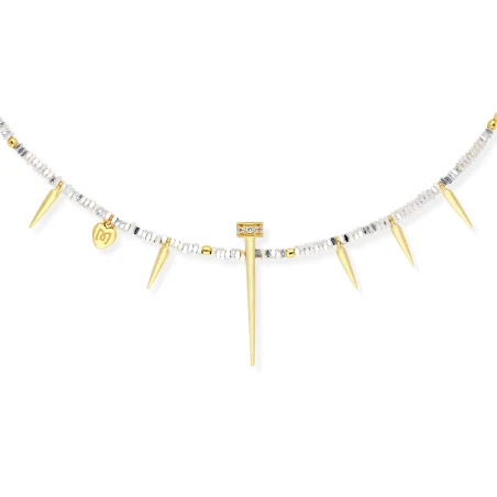 Gargantilla Marina García Silk Pinchos Plata Baño Oro 91140GD