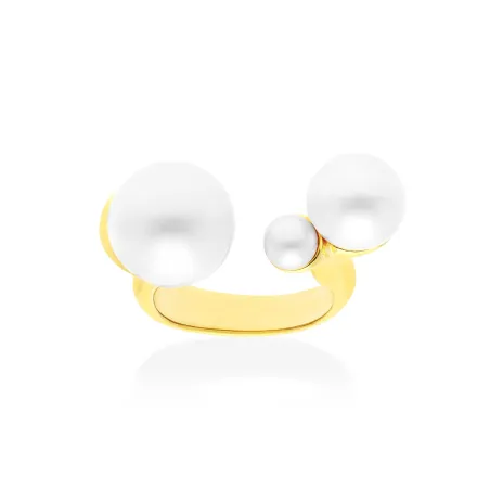 Anillo Marina García Tsuru Plata Baño Oro y Perlas 91249SD