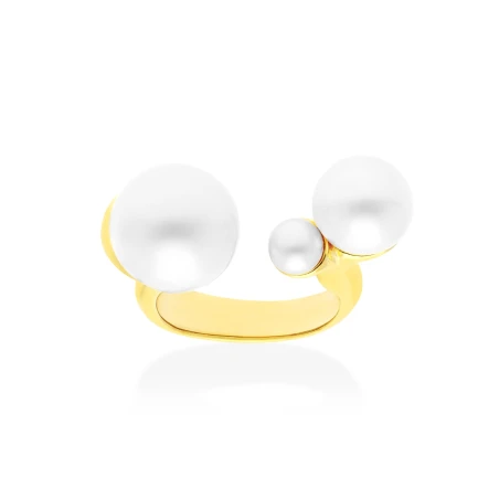 Anillo Marina García Tsuru Plata Baño Oro y Perlas 91249SD