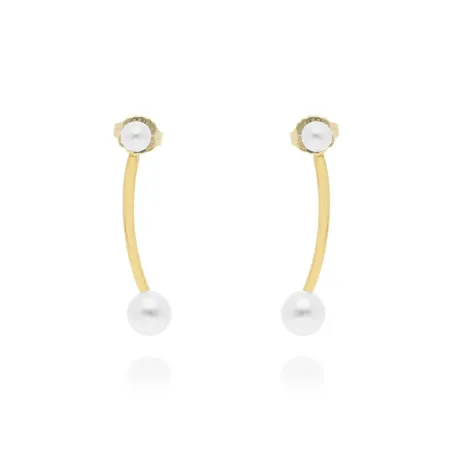 Pendientes Marina García Yoshu Plata Baño Oro y Perlas 91259PD
