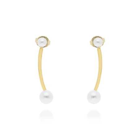 Pendientes Marina García Yoshu Plata Baño Oro y Perlas 91259PD