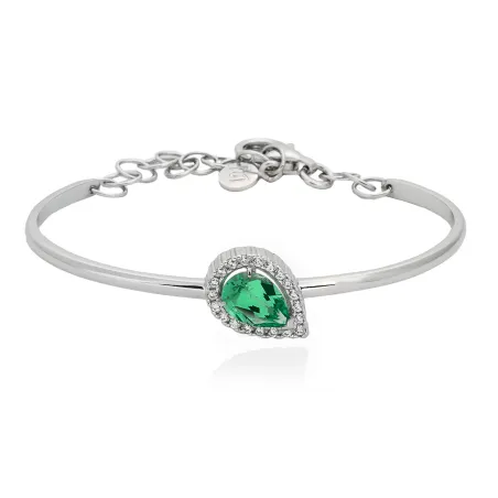 Pulsera Marina García EVA Plata Baño Rodio y Circonita Verde 90110UV