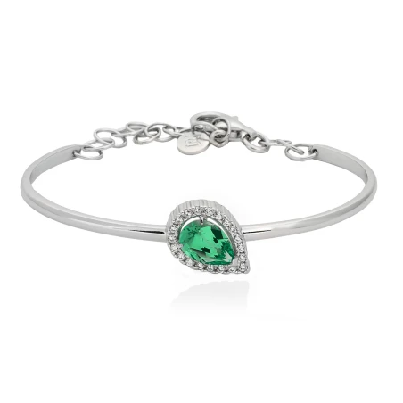 Pulsera Marina García EVA Plata Baño Rodio y Circonita Verde 90110UV