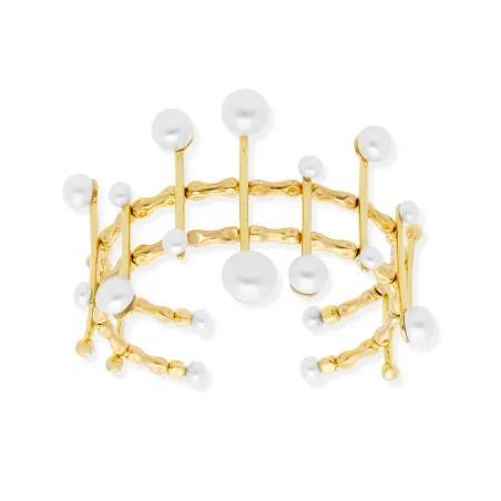 Pulsera Marina García Tsuru Plata Baño Oro y Perlas 91259UD