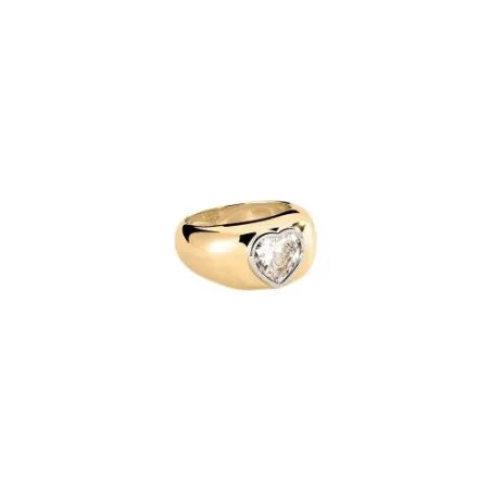 Anillo Ancho Agatha Paris 1974 Corazón Baño Oro 02280063-157