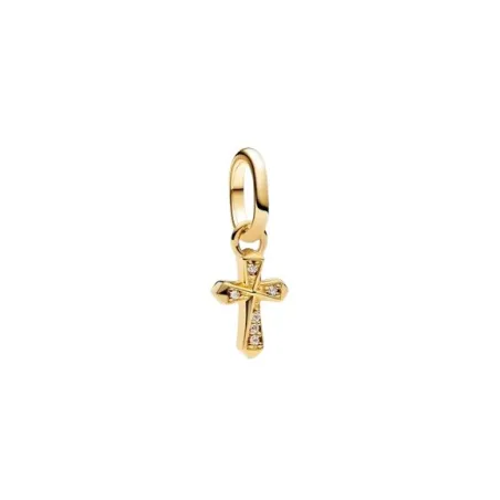 Colgante Pandora Cruz Baño Oro y Circonitas 763044C01