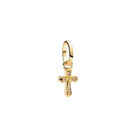 Colgante Pandora Cruz Baño Oro y Circonitas 763044C01