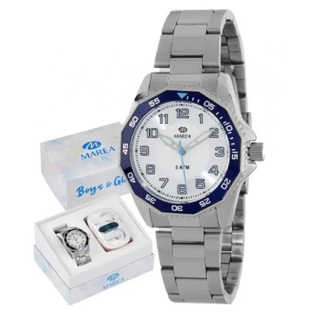 Reloj Marea Plateado y Azul Niño Analógico y Auriculares B35360/1