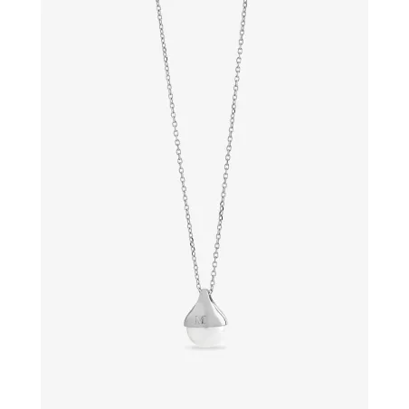 Gargantilla Majorica Drop Plata Baño Rodio y Perla Blanca 18163.01.2.N40.530.1